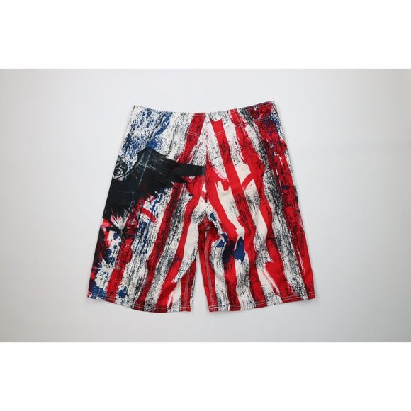 Vtg Y2K MMA Elite Mens Medium USA Flag Eagle UFC Fighting Board Shorts Trunks - Picture 11 of 15